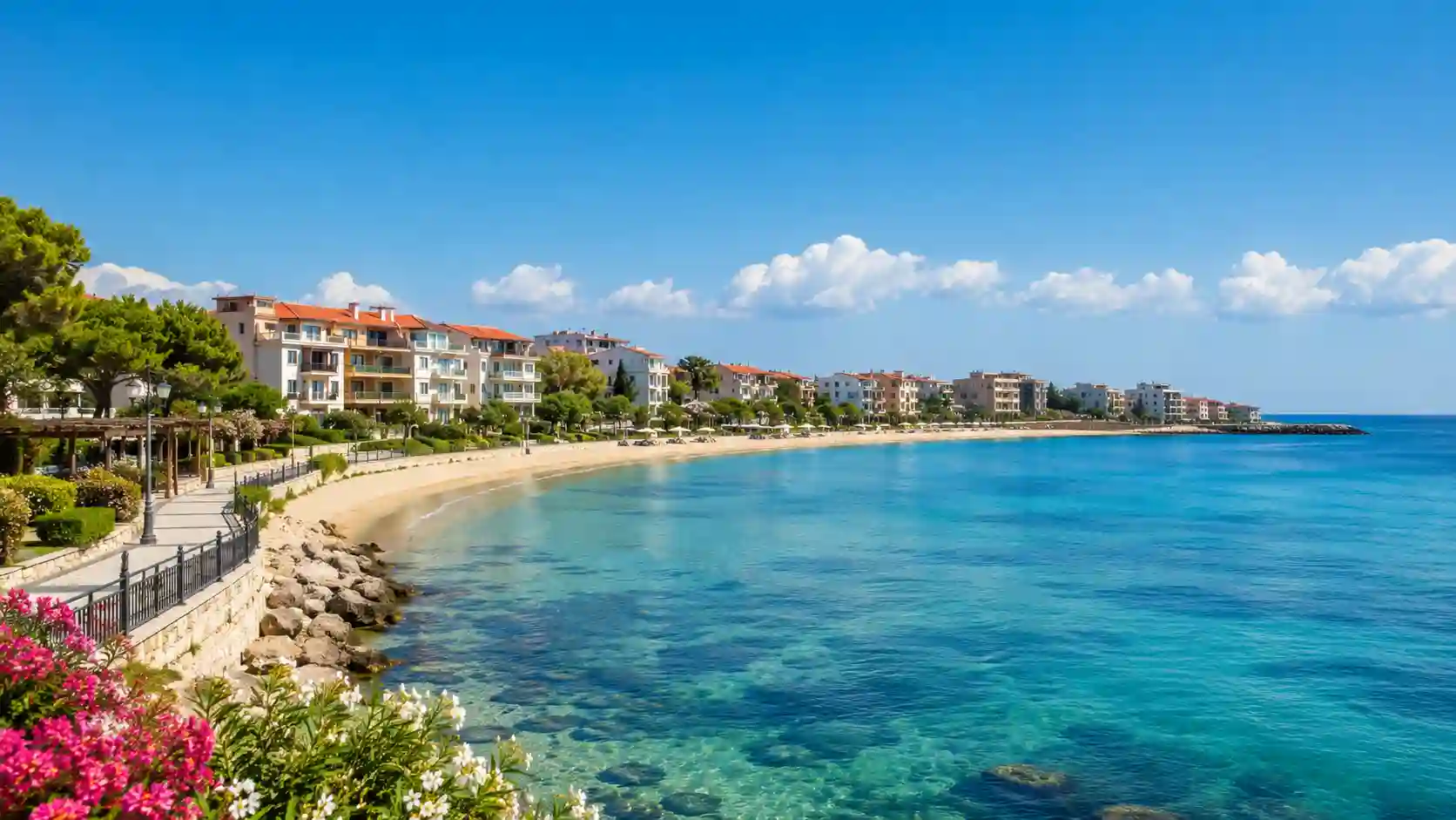 Burgas Airport to Ravda transfer — sea and resort view