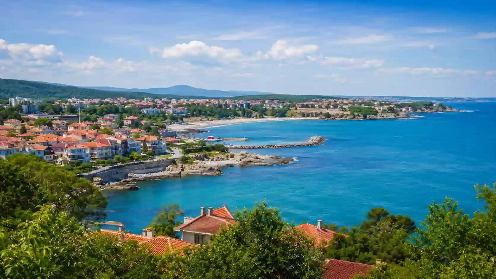 Varna Airport to Tsarevo transfer — sea and resort view